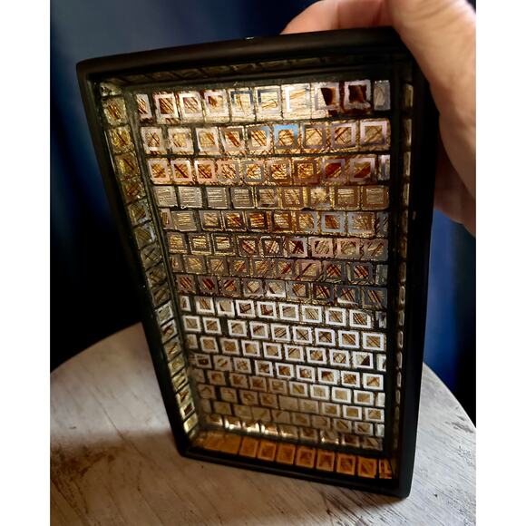 Moroccan Vintage Mosaic Tray , Gold and Black Mosaic, Vanity, Desk, Tray - Picture 10 of 10